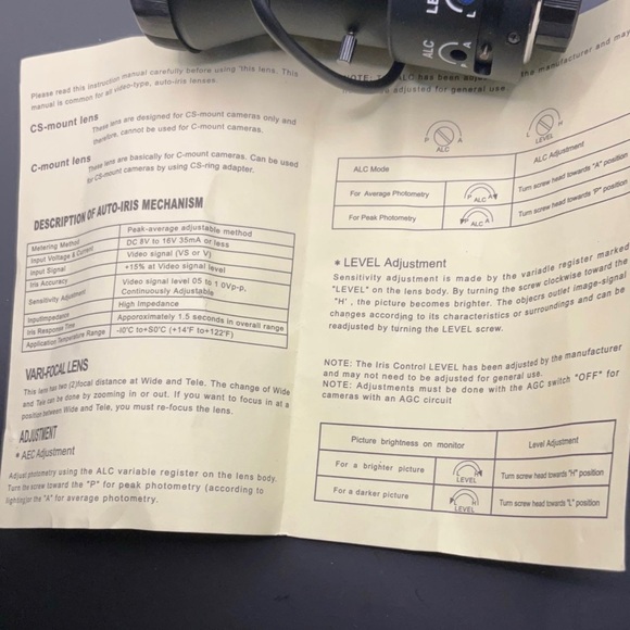 CT TECH 5 – 100MM VARI-FOCAL AUTO IRIS LENS - Picture 5 of 7